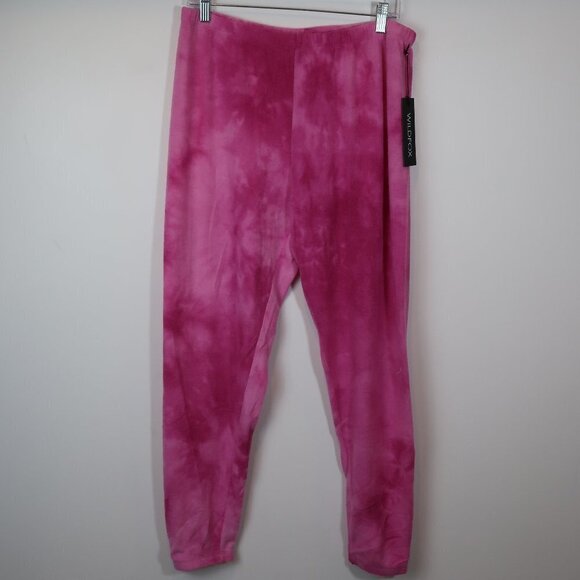 WILDFOX LOVE POTION PINK TIE DYE SWEAT PANTS L - Picture 3 of 7